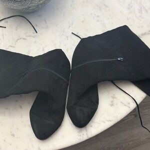 Eloquii Black Knee High Suede Boots